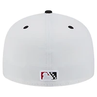 Men's New Era  White/Black Carolina Mudcats Authentic Collection 59FIFTY Fitted Hat