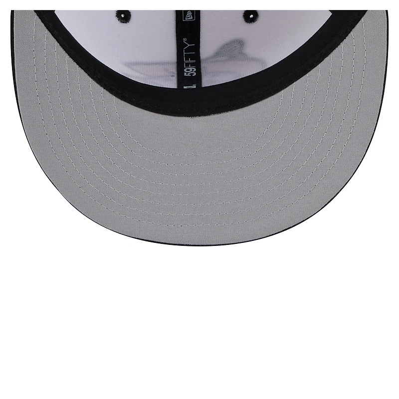 Men's New Era  White/Black Carolina Mudcats Authentic Collection 59FIFTY Fitted Hat
