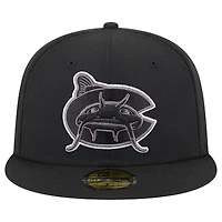 Casquette ajustée 59FIFTY Blackout des Carolina Mudcats de New Era pour homme