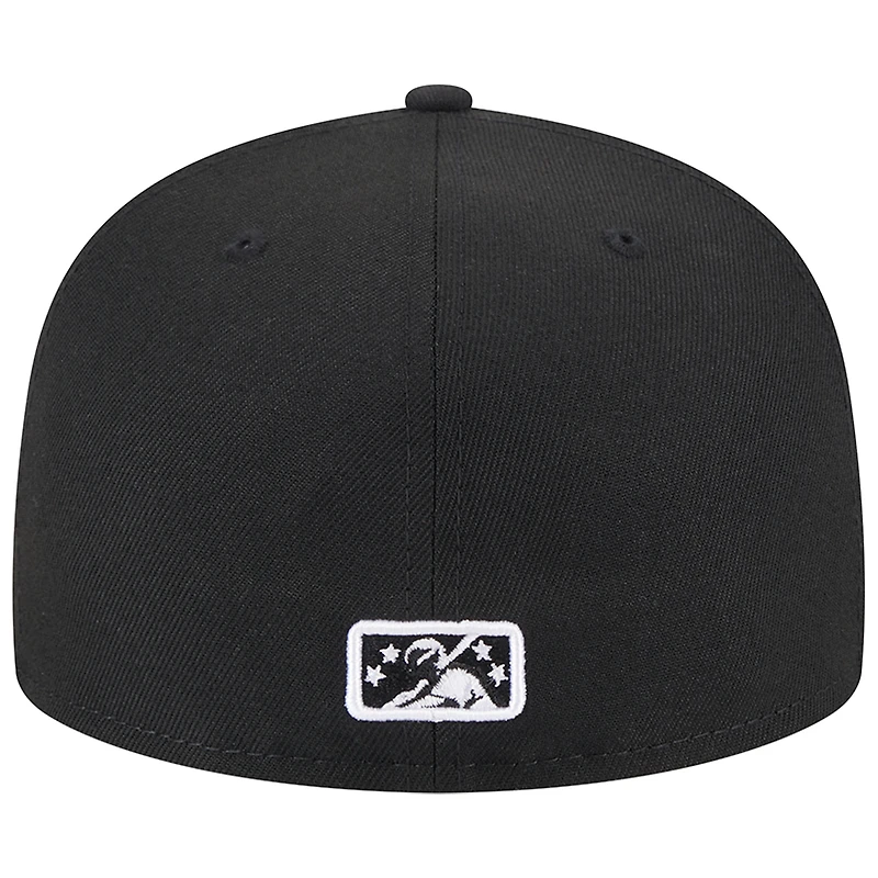 Casquette ajustée 59FIFTY Blackout des Carolina Mudcats de New Era pour homme
