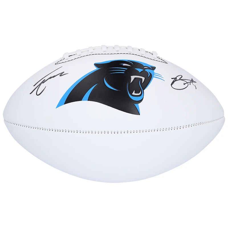 Ballon de football Franklin White Panel autographié par Bryce Young et Tetairoa McMillan des Carolina Panthers