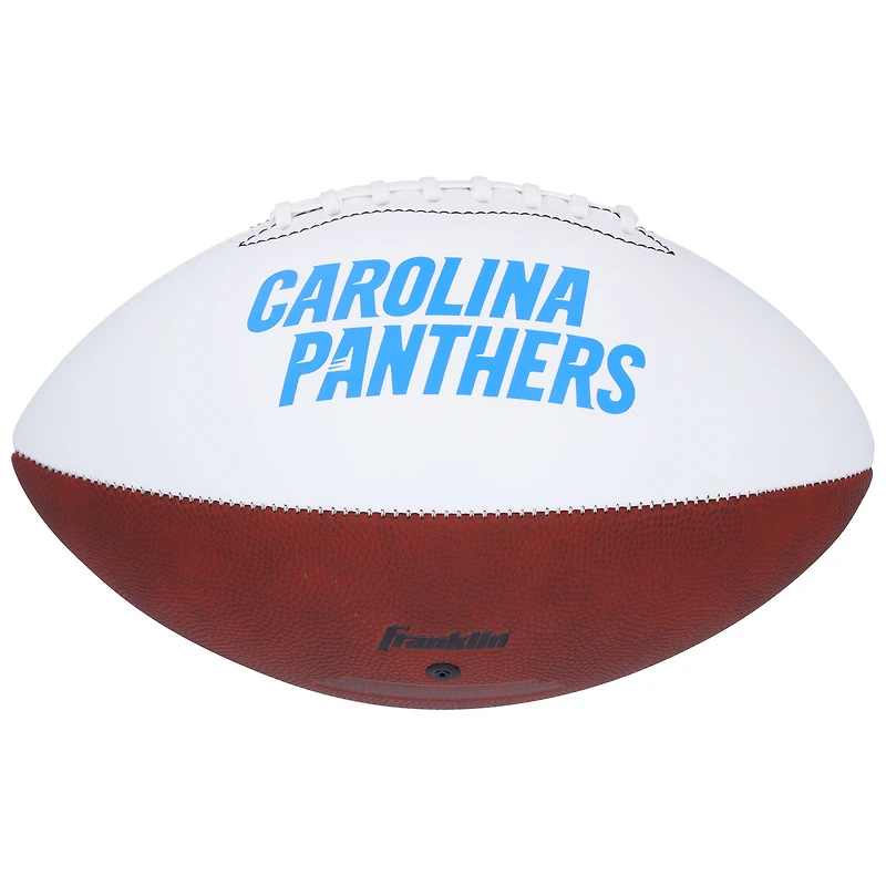 Ballon de football Franklin White Panel autographié par Bryce Young et Tetairoa McMillan des Carolina Panthers