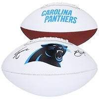 Ballon de football Franklin White Panel autographié par Bryce Young et Tetairoa McMillan des Carolina Panthers