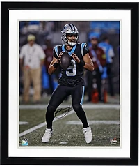 Bryce Young Carolina Panthers Autographed 16" x 20" Vertical Passing in Jersey Photograph