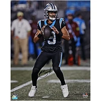 Bryce Young Carolina Panthers Autographed 16" x 20" Vertical Passing in Jersey Photograph
