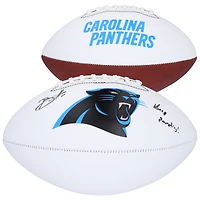 Ballon de football Franklin White Panel autographié par Bryce Young, Carolina Panthers, avec l'inscription « Keep Pounding »