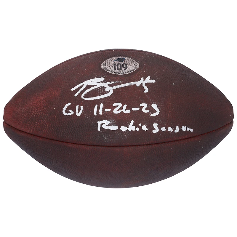 Bryce Young Carolina Panthers Autographed Game-Used Football vs. Tennessee Titans on November 26, 2023 with Multiple Inscriptions - #109