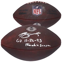 Bryce Young Carolina Panthers Autographed Game-Used Football vs. Tennessee Titans on November 26, 2023 with Multiple Inscriptions - #109
