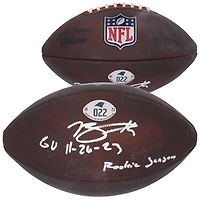 Ballon de football américain dédicacé par Bryce Young, Carolina Panthers, lors du match contre les Tennessee Titans le 26 novembre 2023, avec plusieurs inscriptions - n° 22