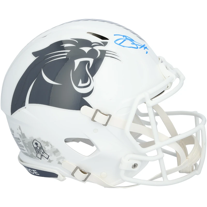 Casque Riddell authentique autographié par Bryce Young des Carolina Panthers, Salute To Service Speed ​​2024