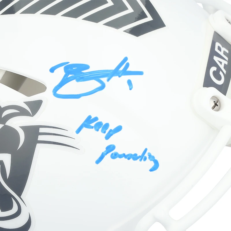 Casque Riddell authentique autographié par Bryce Young Carolina Panthers 2024 Salute To Service Speed ​​avec inscription « Keep Pounding »