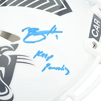 Casque Riddell authentique autographié par Bryce Young Carolina Panthers 2024 Salute To Service Speed ​​avec inscription « Keep Pounding »