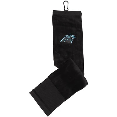 Serviette de toilette à trois volets Carolina Panthers 16" x 24" (40,6 x 61 cm) avec visage et logo du club
