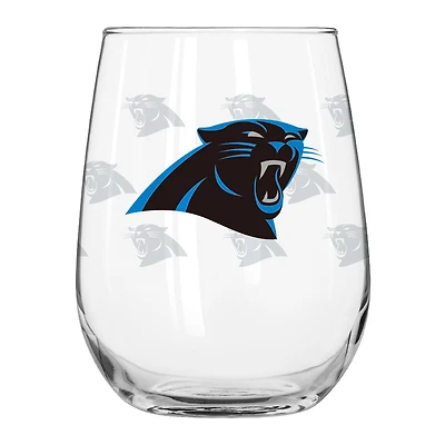 Verre à boisson incurvé avec logo gravé satiné Carolina Panthers de 16 oz