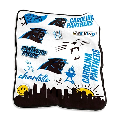 Couverture en peluche Native Raschel 50'' x 60'' Panthers de la Caroline