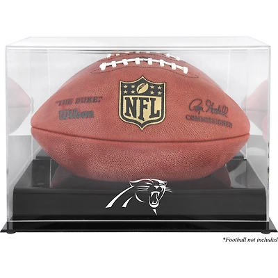Carolina Panthers Black Base Football Logo Display Case with Mirror Back