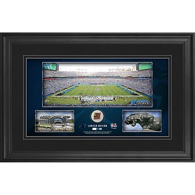 Carolina Panthers Framed 10" x 18" Stadium Panoramic Collage with Game-Used Football - Limited Edition of 500