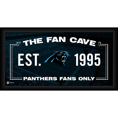 Collage encadré des Panthers de la Caroline (25 x 50 cm) pour fan cave