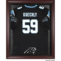 Vitrine de présentation encadrée en acajou pour maillots des Carolina Panthers