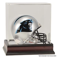 Vitrine de présentation pour mini casque avec logo en acajou des Carolina Panthers