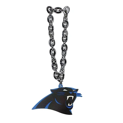 Collier chaîne superfan surdimensionné des Panthers de la Caroline