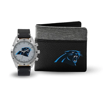 Coffret cadeau montre et portefeuille des Carolina Panthers
