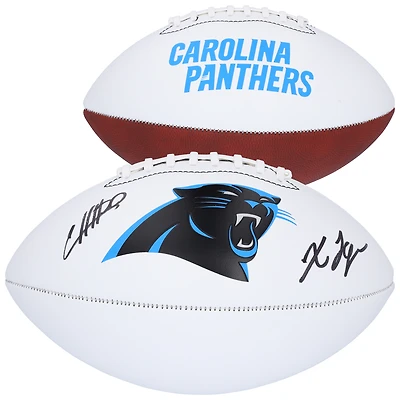 Chuba Hubbard & Xavier Legette Carolina Panthers Autographed Franklin White Panel Football 