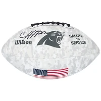 Ballon de football Wilson autographié par Chuba Hubbard Carolina Panthers 2024