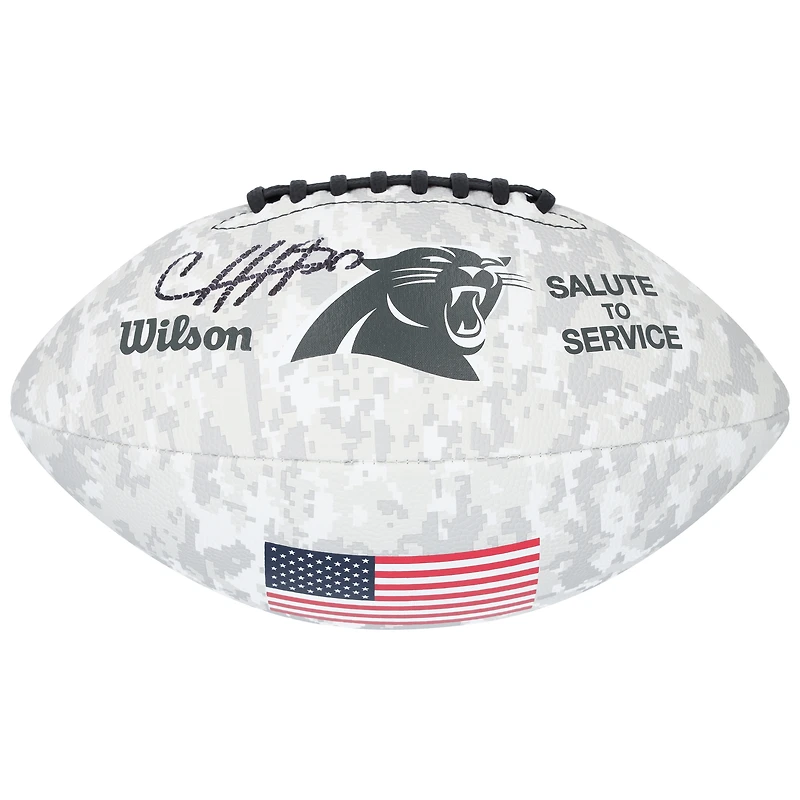 Ballon de football Wilson autographié par Chuba Hubbard Carolina Panthers 2024