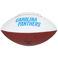 Ballon de football Franklin White Panel autographié par Chuba Hubbard Carolina Panthers