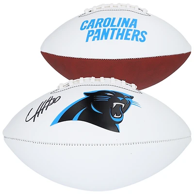 Ballon de football Franklin White Panel autographié par Chuba Hubbard Carolina Panthers