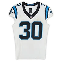 Chuba Hubbard Carolina Panthers Game-Used #30 White Nike Jersey vs. New England Patriots on September 28, 2025