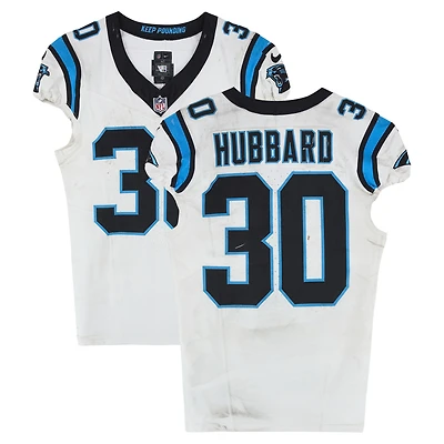Chuba Hubbard Carolina Panthers Game-Used #30 White Nike Jersey vs. New York Jets on October 19, 2025 