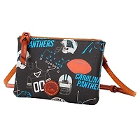 Dooney & Bourke Carolina Panthers Sac à main à bandoulière avec fermeture éclair sur le dessus
