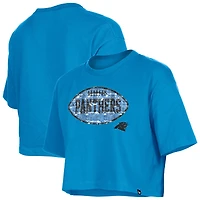 T-shirt boxy bleu à paillettes des Carolina Panthers de New Era pour fille