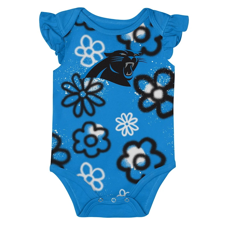Girls Newborn & Infant Outerstuff Carolina Panthers The Sunshine Two-Piece Bodysuit Set