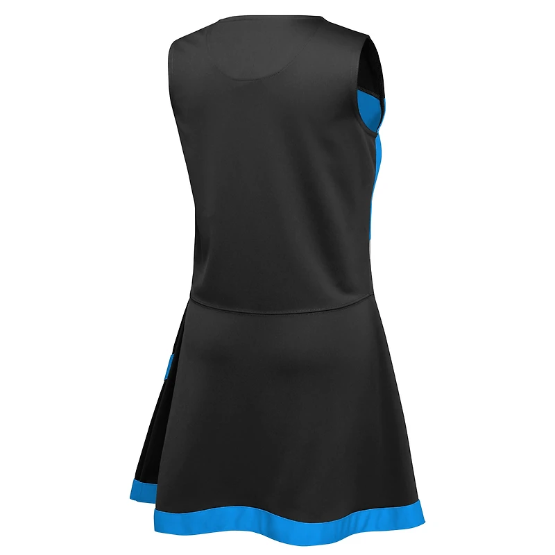 Girls Preschool Black Carolina Panthers Two-Piece Cheer Captain Jumper Dress with Bloomers Set