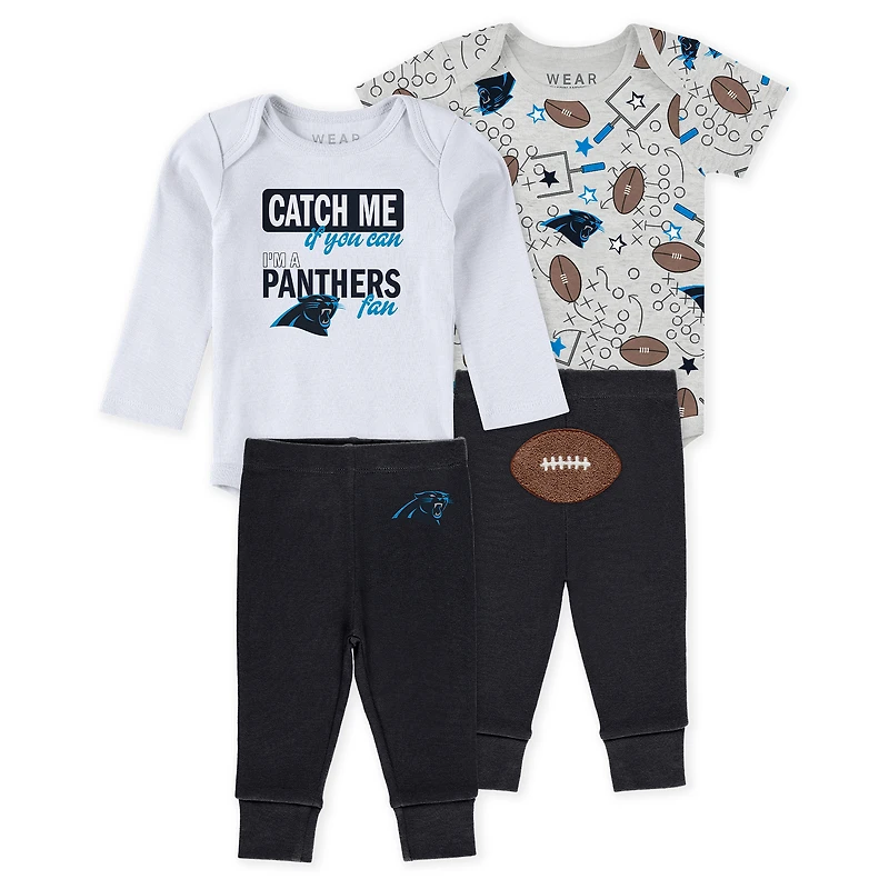 Vêtements pour bébés et nouveau-nés par Erin Andrews Carolina Panthers Ensemble trois pièces Body pantalon Turn Me Around