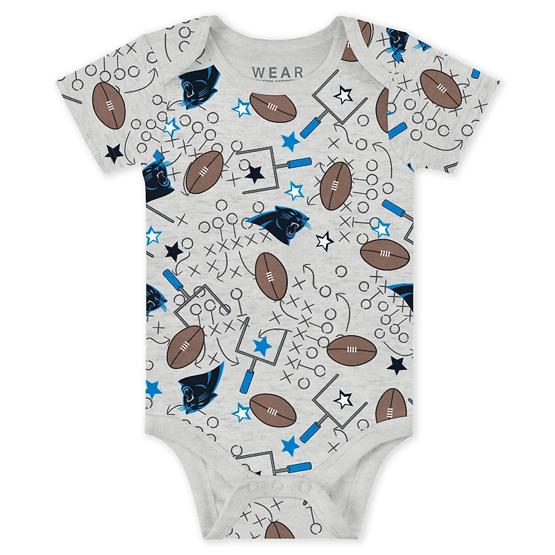 Infant & Newborn WEAR by Erin Andrews Carolina Panthers Three-Piece Turn Me Around Bodysuits Pant Set