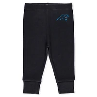 Infant & Newborn WEAR by Erin Andrews Carolina Panthers Three-Piece Turn Me Around Bodysuits Pant Set