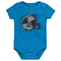 Ensemble de 3 bodys Game On des Panthers la Caroline noir/bleu/gris chiné pour bébé