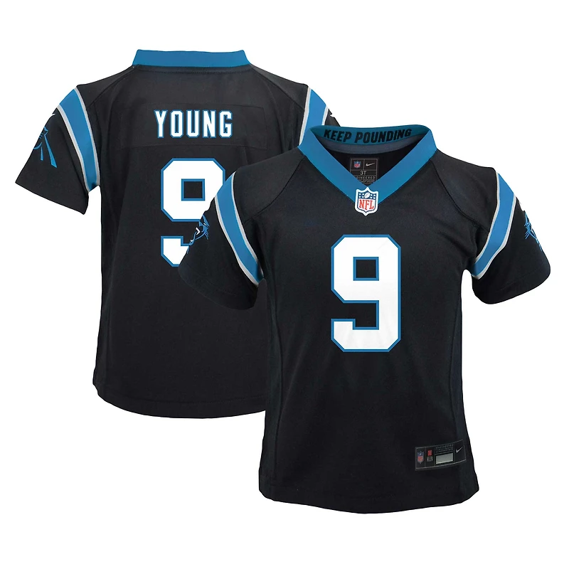Maillot de jeu Nike Bryce Young noir pour enfant des Carolina Panthers