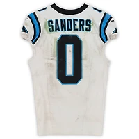 Maillot Nike blanc n° 0 de Ja'Tavion Sanders, utilisé lors du match des Carolina Panthers contre les Arizona Cardinals le 14 septembre 2025