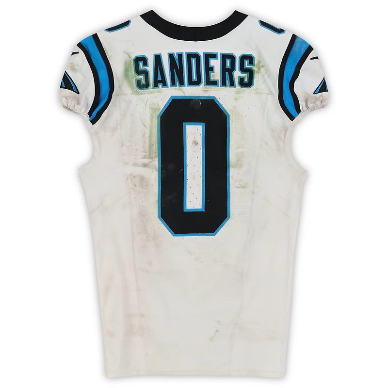 Ja'Tavion Sanders Carolina Panthers Game-Used #0 White Nike Jersey vs. Arizona Cardinals on September 14, 2025