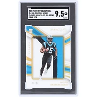 Carte recrue authentifiée 9,5 SGC de la collection Panini Immaculate Tri-Color Relic #IRJ-JM #7/10 des Carolina Panthers de Jonathan Mingo