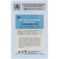 Julius Peppers Carolina Panthers Autographed 2002 Fleer Tradition #261 Beckett Fanatics Witnessed Authenticated 9/10 Rookie Card