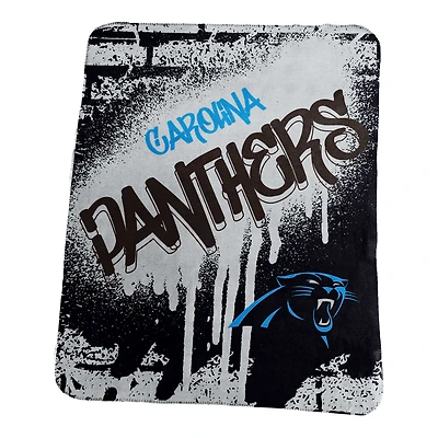 Logo Brands Carolina Panthers 50" x 60" Classic Graffiti Fleece Throw Blanket