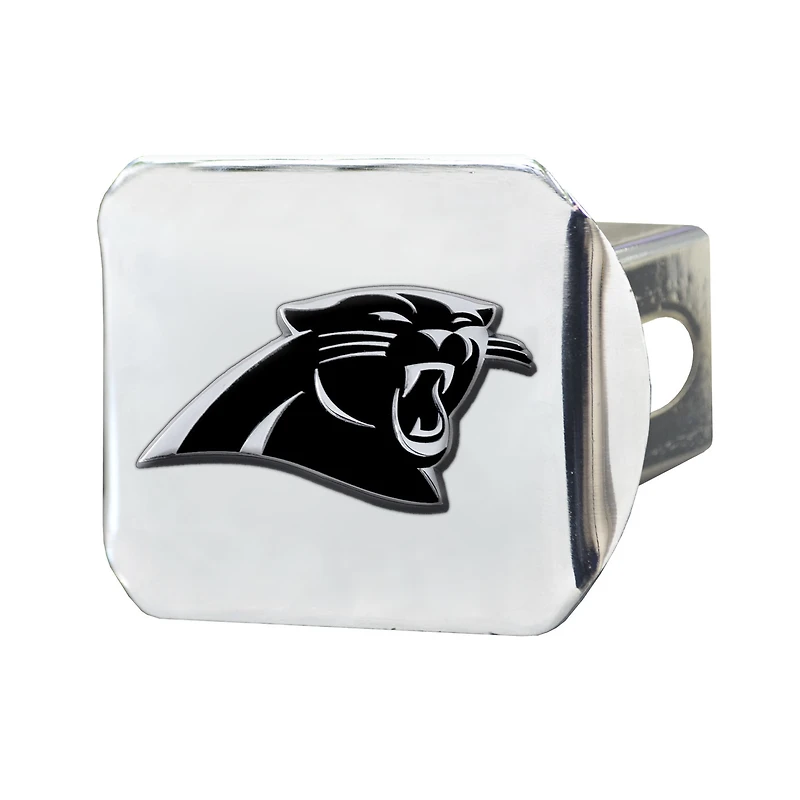 Cache-attelage chromé des Panthers de la Caroline avec logo de marque