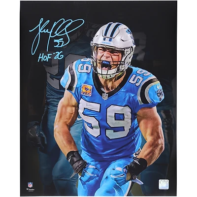 Luke Kuechly Carolina Panthers Autographed 16" x 20" Celebration Scream Spotlight Photograph with "HOF 26" Inscription