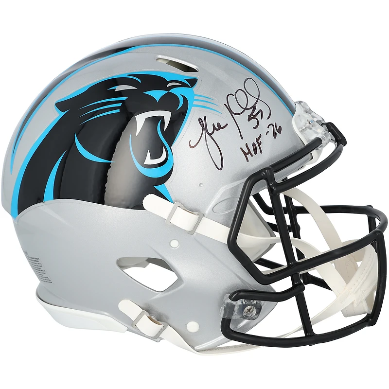 Luke Kuechly Carolina Panthers Autographed Riddell Speed Authentic Helmet with "HOF 26" Inscription
